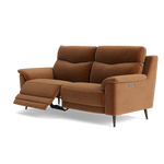 Revel Small 3 Seater Recliner Sofa - 2.5 Seater Sofa with 2 Power Recliners (Compact) Fabric - Power Recliner with USB — FAB-CAN-500 CARAMEL, gallery image 3