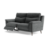 Revel Small 3 Seater Recliner Sofa - 2.5 Seater Sofa with 2 Power Recliners (Compact) Fabric - Power Recliner with USB — FAB-MEG-20  PEWTER, gallery image 3