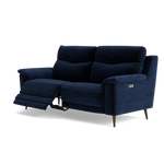 Revel Small 3 Seater Recliner Sofa - 2.5 Seater Sofa with 2 Power Recliners (Compact) Fabric - Power Recliner with USB — FAB-MEG-28  NAVY, gallery image 3