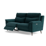 Revel Small 3 Seater Recliner Sofa - 2.5 Seater Sofa with 2 Power Recliners (Compact) Fabric - Power Recliner with USB — FAB-MEG-36  LAKE GREEN, gallery image 3