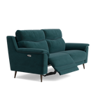Revel Small 3 Seater Recliner Sofa - 2.5 Seater Sofa with 2 Power Recliners (Compact) Fabric - Power Recliner with USB — FAB-MEG-36  LAKE GREEN, gallery image 1