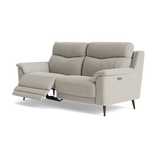 Revel Small 3 Seater Recliner Sofa - 2.5 Seater Sofa with 2 Power Recliners (Compact) Fabric - Power Recliner with USB — FAB-MIL-104 OYSTER, gallery image 3