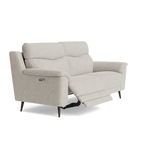Revel Small 3 Seater Recliner Sofa - 2.5 Seater Sofa with 2 Power Recliners (Compact) Fabric - Power Recliner with USB — FAB-MIL-104 OYSTER, gallery image 1