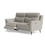 Revel Small 3 Seater Recliner Sofa - 2.5 Seater Sofa with 2 Power Recliners (Compact) Fabric - Power Recliner with USB — FAB-MIL-105  IRON, gallery image 3