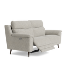 Revel Small 3 Seater Recliner Sofa - 2.5 Seater Sofa with 2 Power Recliners (Compact) Fabric - Power Recliner with USB — FAB-MIL-105  IRON, gallery image 1