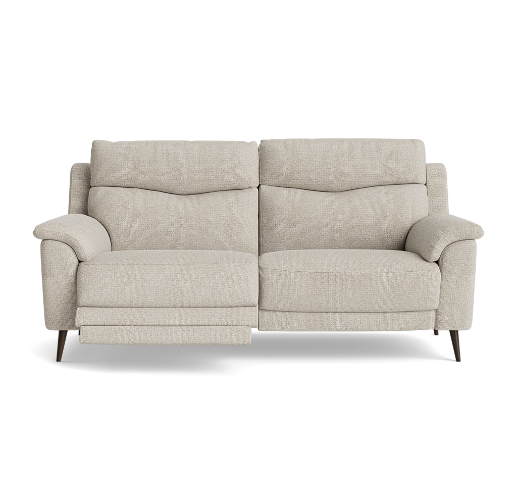 Revel Small 3 Seater Recliner Sofa - 2.5 Seater Sofa with 2 Power Recliners (Compact) Fabric - Power Recliner with USB 3 Seater Sofas Sterling Home 16 FAB-MIL-110 SAND