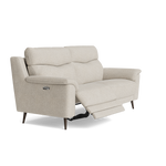 Revel Small 3 Seater Recliner Sofa - 2.5 Seater Sofa with 2 Power Recliners (Compact) Fabric - Power Recliner with USB — FAB-MIL-110 SAND, gallery image 1