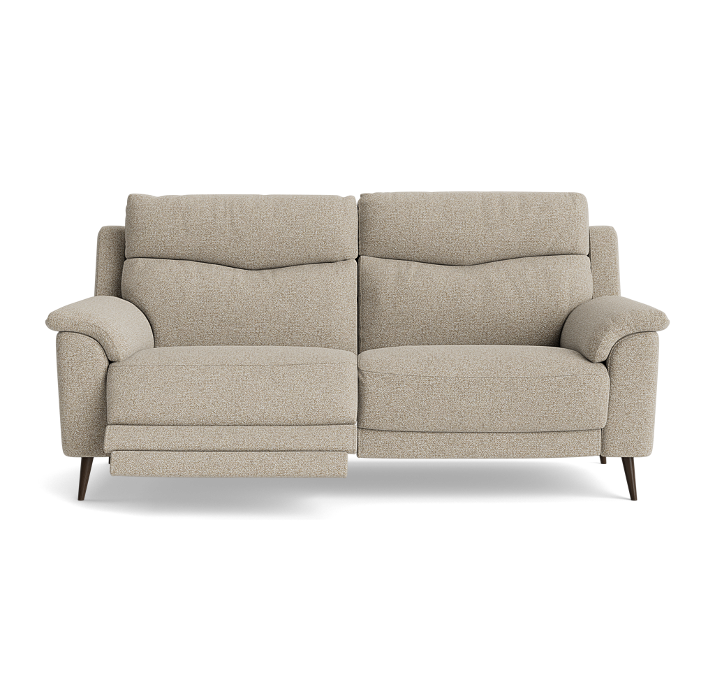 Revel Small 3 Seater Recliner Sofa - 2.5 Seater Sofa with 2 Power Recliners (Compact) Fabric - Power Recliner with USB 3 Seater Sofas Sterling Home 18 FAB-MIL-120 MINK