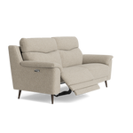 Revel Small 3 Seater Recliner Sofa - 2.5 Seater Sofa with 2 Power Recliners (Compact) Fabric - Power Recliner with USB — FAB-MIL-120 MINK, gallery image 1