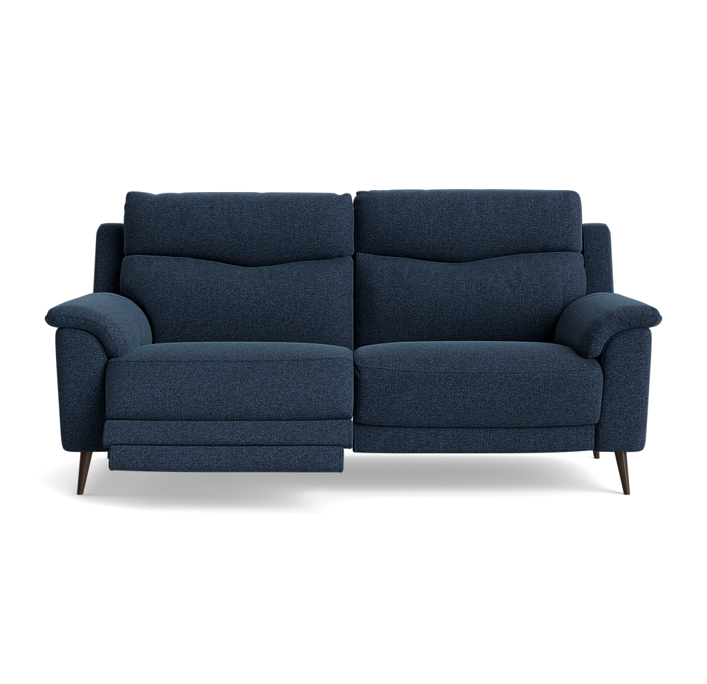 Revel Small 3 Seater Recliner Sofa - 2.5 Seater Sofa with 2 Power Recliners (Compact) Fabric - Power Recliner with USB 3 Seater Sofas Sterling Home 19 FAB-MIL-303 NAVY