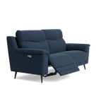 Revel Small 3 Seater Recliner Sofa - 2.5 Seater Sofa with 2 Power Recliners (Compact) Fabric - Power Recliner with USB — FAB-MIL-303 NAVY, gallery image 1