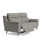 Revel Small 3 Seater Recliner Sofa - 2.5 Seater Sofa with 2 Power Recliners (Compact) Fabric - Power Recliner with USB — FAB-MIL-451 PEWTER, gallery image 1