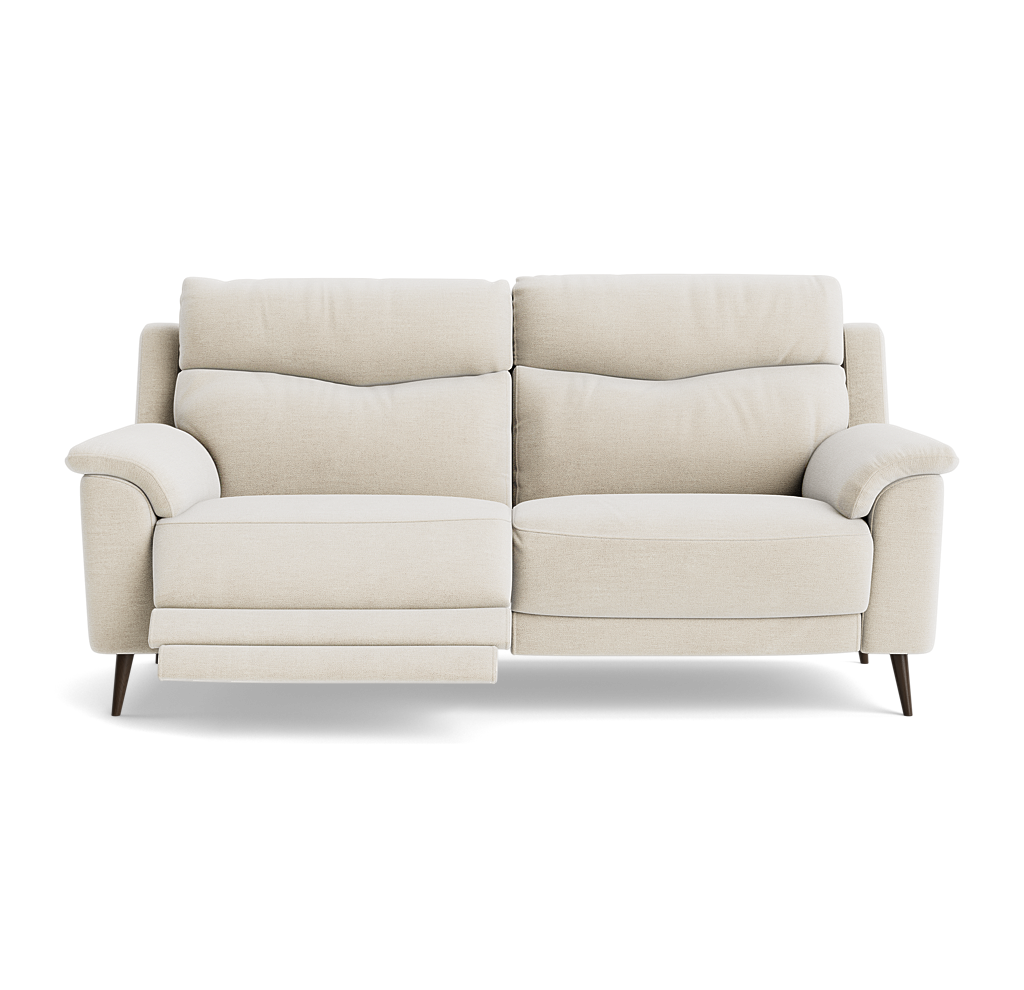 Revel Small 3 Seater Recliner Sofa - 2.5 Seater Sofa with 2 Power Recliners (Compact) Fabric - Power Recliner with USB 3 Seater Sofas Sterling Home 20 FAB-NTS - 01 CREAM
