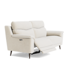 Revel Small 3 Seater Recliner Sofa - 2.5 Seater Sofa with 2 Power Recliners (Compact) Fabric - Power Recliner with USB — FAB-NTS - 01 CREAM, gallery image 1