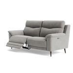 Revel Small 3 Seater Recliner Sofa - 2.5 Seater Sofa with 2 Power Recliners (Compact) Fabric - Power Recliner with USB — FAB-NTS - 11 DOVE, gallery image 3