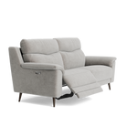 Revel Small 3 Seater Recliner Sofa - 2.5 Seater Sofa with 2 Power Recliners (Compact) Fabric - Power Recliner with USB — FAB-NTS - 11 DOVE, gallery image 1