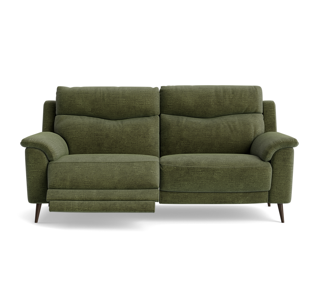 Revel Small 3 Seater Recliner Sofa - 2.5 Seater Sofa with 2 Power Recliners (Compact) Fabric - Power Recliner with USB 3 Seater Sofas Sterling Home 23 FAB-NTS - 16 OLIVE GREEN