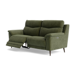 Revel Small 3 Seater Recliner Sofa - 2.5 Seater Sofa with 2 Power Recliners (Compact) Fabric - Power Recliner with USB — FAB-NTS - 16 OLIVE GREEN, gallery image 3