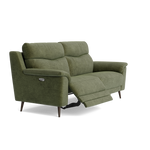 Revel Small 3 Seater Recliner Sofa - 2.5 Seater Sofa with 2 Power Recliners (Compact) Fabric - Power Recliner with USB — FAB-NTS - 16 OLIVE GREEN, gallery image 1