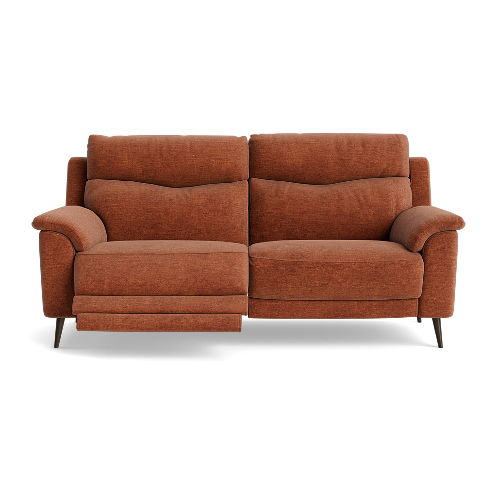 Revel Small 3 Seater Recliner Sofa - 2.5 Seater Sofa with 2 Power Recliners (Compact) Fabric - Power Recliner with USB 3 Seater Sofas Sterling Home 21 FAB-NTS - 17 TERRACOTTA