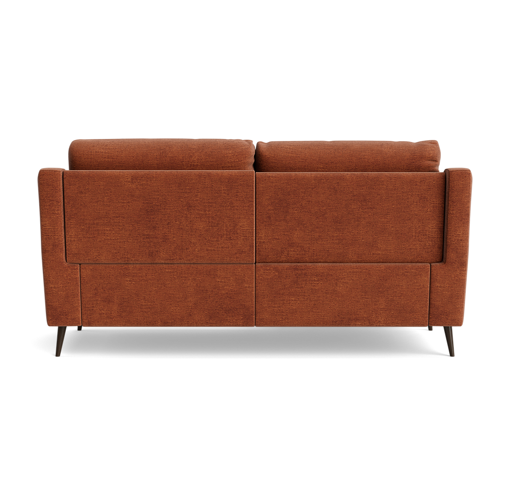 Revel Small 3 Seater Recliner Sofa - 2.5 Seater Sofa with 2 Power Recliners (Compact) Fabric - Power Recliner with USB — FAB-NTS - 17 TERRACOTTA, gallery image 2