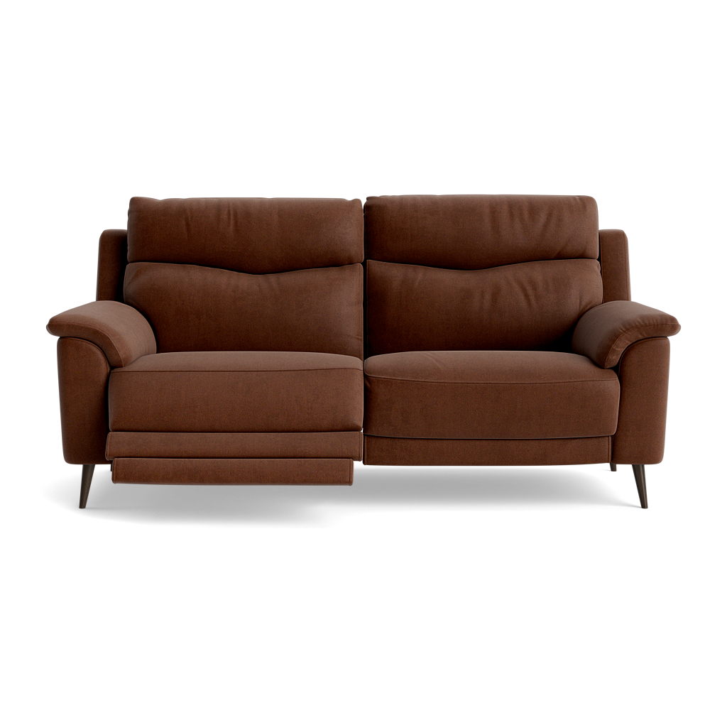 Revel Small 3 Seater Recliner Sofa - 2.5 Seater Sofa with 2 Power Recliners (Compact) Fabric - Power Recliner with USB 3 Seater Sofas Sterling Home 24 SFA-PEY-06 CARAMEL