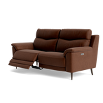 Revel Small 3 Seater Recliner Sofa - 2.5 Seater Sofa with 2 Power Recliners (Compact) Fabric - Power Recliner with USB — SFA-PEY-06 CARAMEL, gallery image 3
