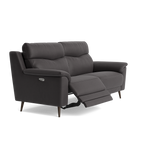 Revel Small 3 Seater Recliner Sofa - 2.5 Seater Sofa with 2 Power Recliners (Compact) Fabric - Power Recliner with USB — SFA-PEY-08 GRAPHITE, gallery image 1