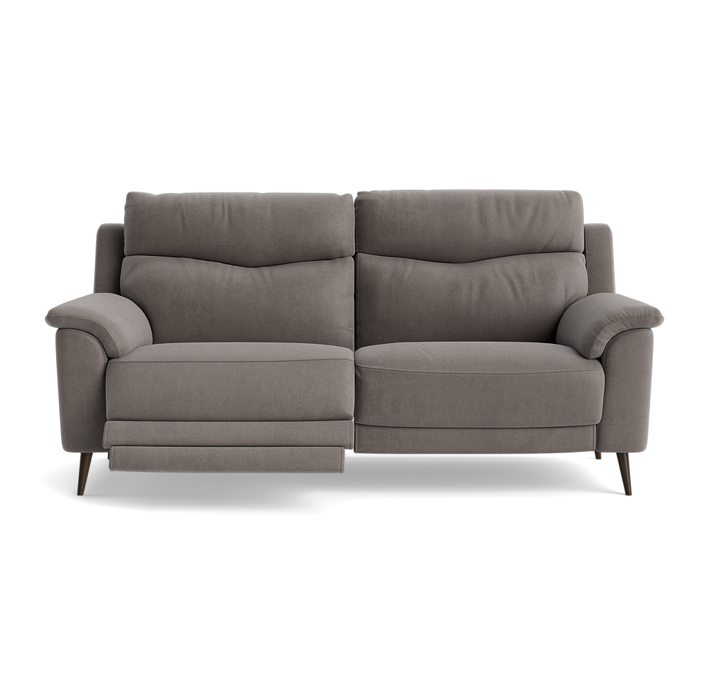 Revel Small 3 Seater Recliner Sofa - 2.5 Seater Sofa with 2 Power Recliners (Compact) Fabric - Power Recliner with USB