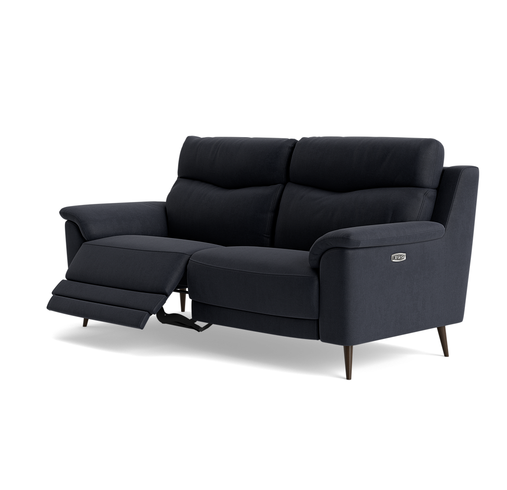 Revel Small 3 Seater Recliner Sofa - 2.5 Seater Sofa with 2 Power Recliners (Compact) Fabric - Power Recliner with USB — SFA-PEY-10 CHARCOAL, gallery image 3