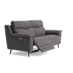 Revel Small 3 Seater Recliner Sofa - 2.5 Seater Sofa with 2 Power Recliners (Compact) Fabric - Power Recliner with USB — SFA-PEY-12 ELEPHANT, gallery image 1