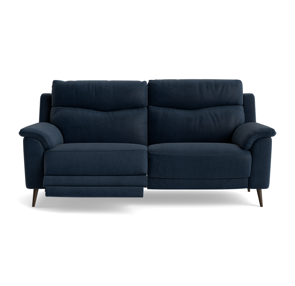 Revel Small 3 Seater Recliner Sofa - 2.5 Seater Sofa with 2 Power Recliners (Compact) Fabric - Power Recliner with USB