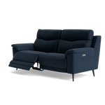 Revel Small 3 Seater Recliner Sofa - 2.5 Seater Sofa with 2 Power Recliners (Compact) Fabric - Power Recliner with USB — SFA-PEY-15 NAVY, gallery image 3