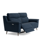 Revel Small 3 Seater Recliner Sofa - 2.5 Seater Sofa with 2 Power Recliners (Compact) Fabric - Power Recliner with USB — SFA-PEY-15 NAVY, gallery image 1