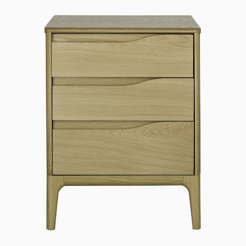 Ercol Rimini 3 Drawer Bedside Cabinet - 3 Drawer Bedside Cabinet Clear Matt Storage Sterling Home 1