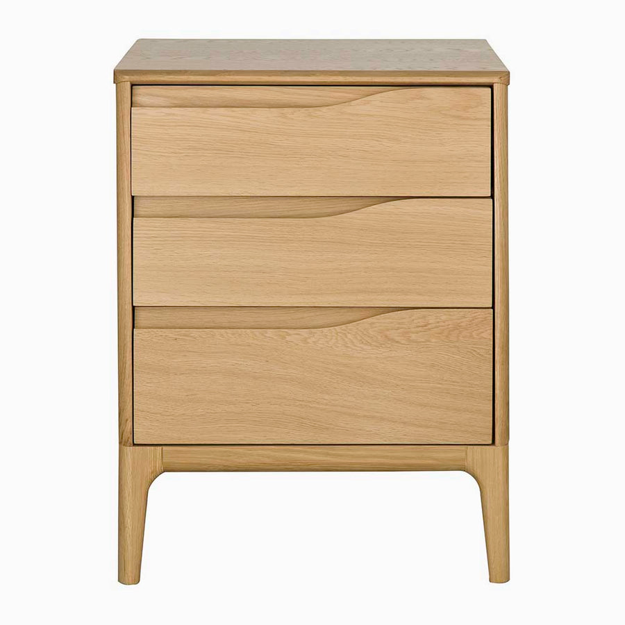 Ercol Rimini 3 Drawer Bedside Cabinet - 3 Drawer Bedside Cabinet Clear Matt Storage Sterling Home 1
