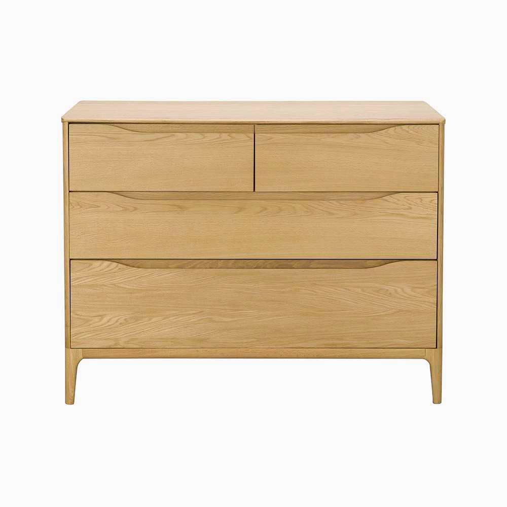 Ercol Rimini 4 Drawer Cabinet - 4 Drawer Low Wide Chest Clear Matt Storage Sterling Home 1