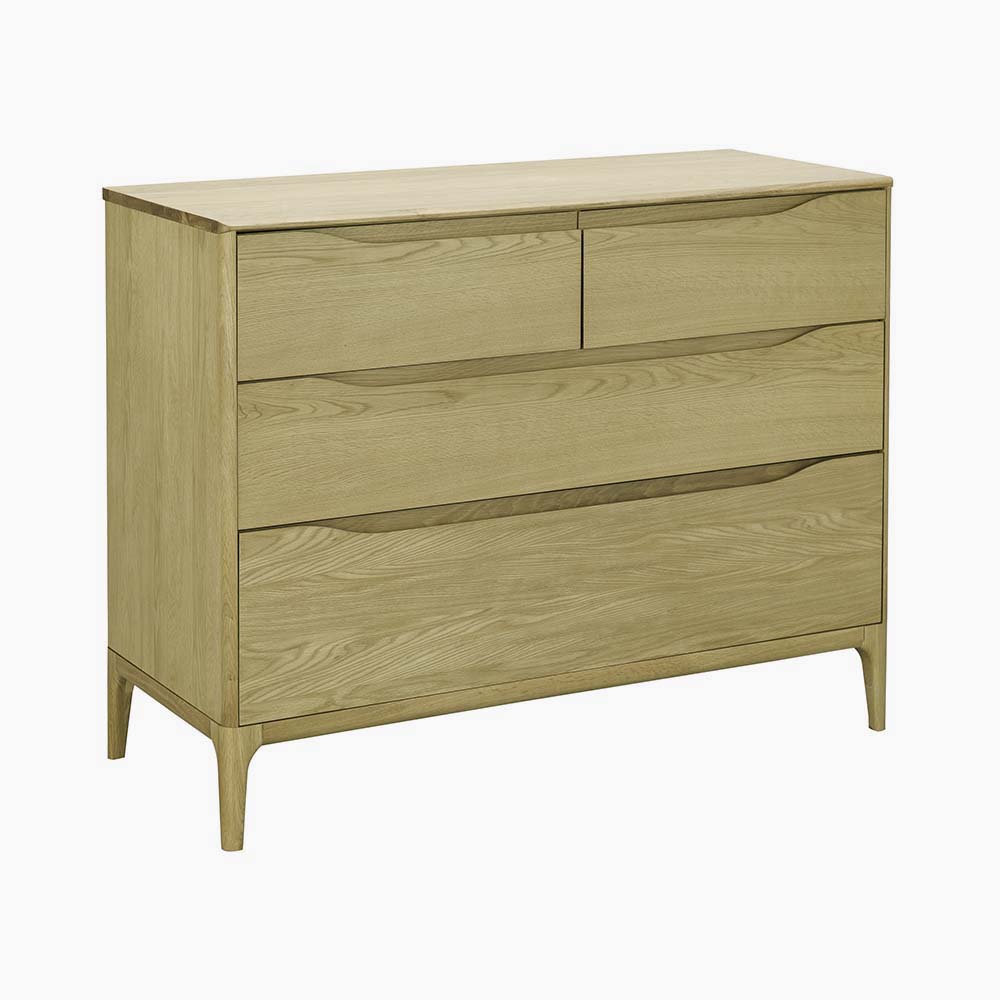 Ercol Rimini 4 Drawer Cabinet - 4 Drawer Low Wide Chest Clear Matt Storage Sterling Home 2