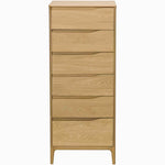 Ercol Rimini Tall 6 Drawer Cabinet - 6 Drawer Tall Chest Clear Matt Storage Sterling Home 1