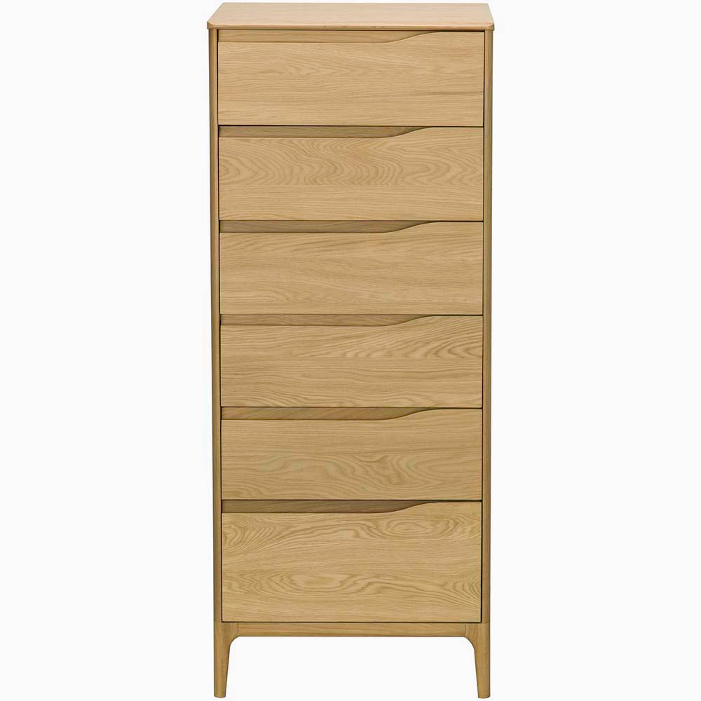 Ercol Rimini Tall 6 Drawer Cabinet - 6 Drawer Tall Chest Clear Matt Storage Sterling Home 1