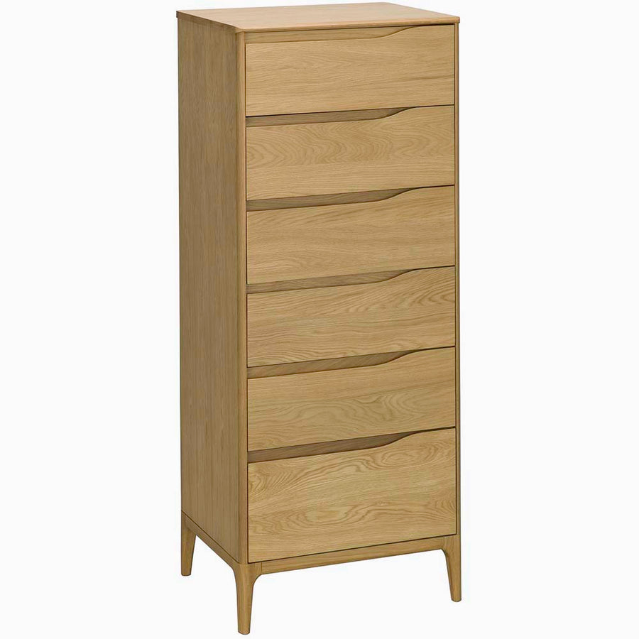 Ercol Rimini Tall 6 Drawer Cabinet - 6 Drawer Tall Chest Clear Matt Storage Sterling Home 2