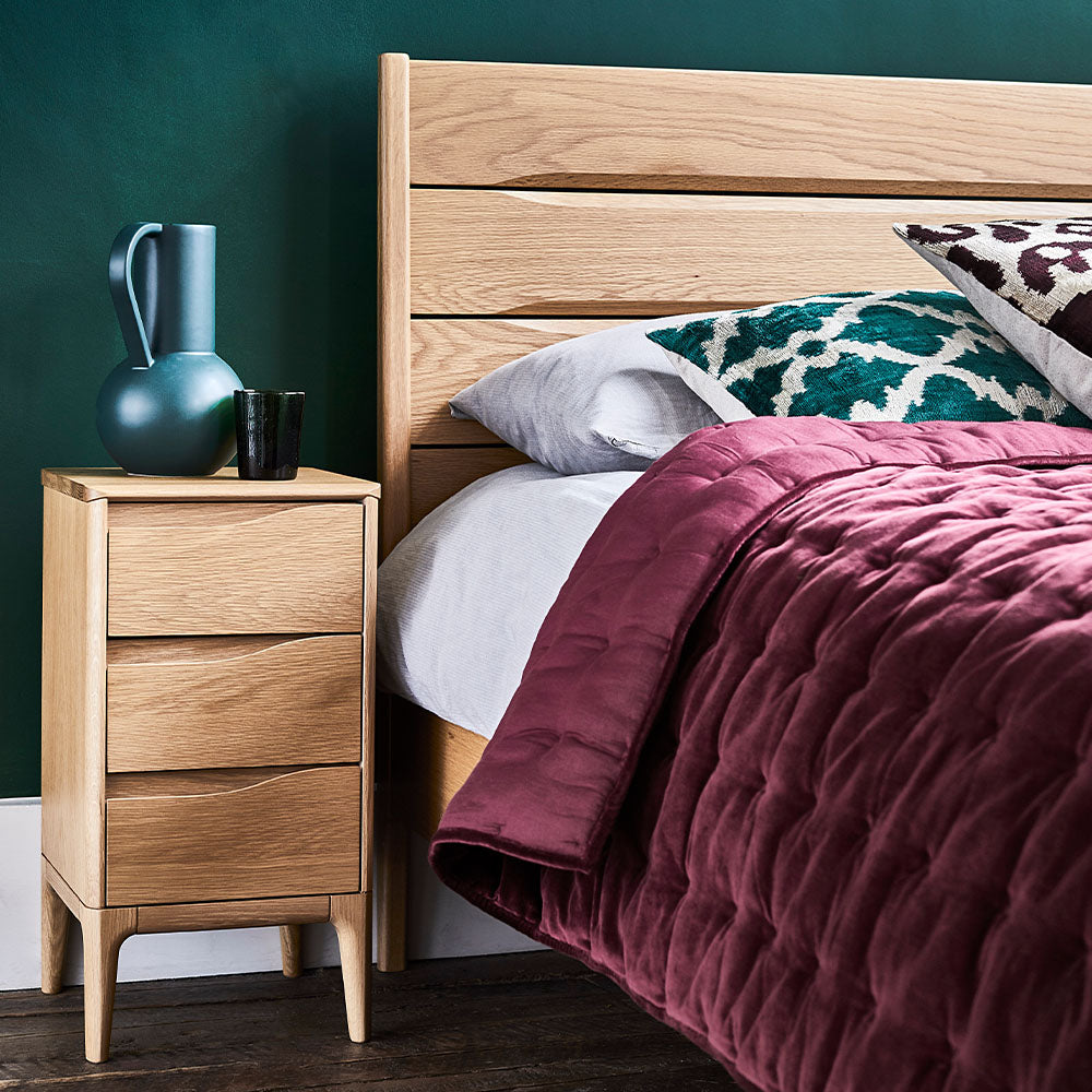 Ercol Rimini Bedside Cabinet - Compact Bedside Cabinet Clear Matt Storage Sterling Home 2