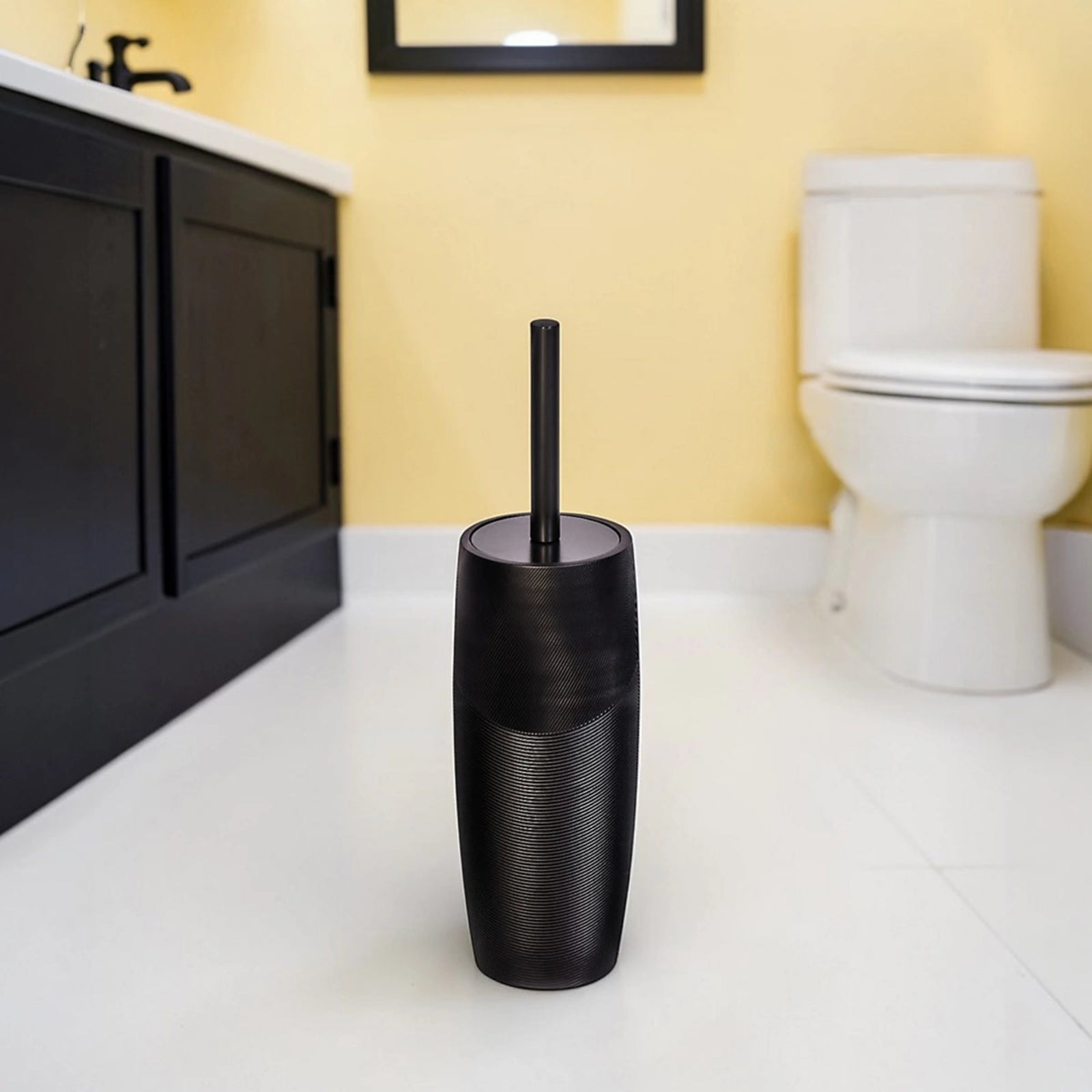 Ripple Black Toilet Brush & Holder - Ripple Black Toilet Brush & Holder