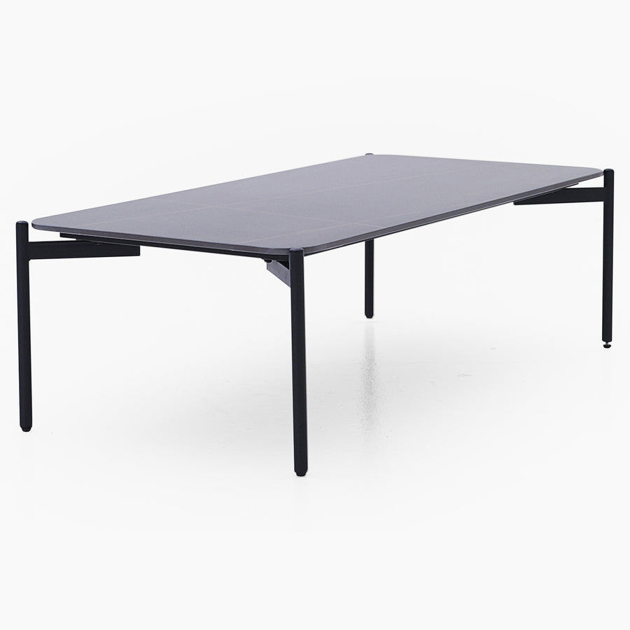 Rocco Rectangular Coffee Table - Rect Coffee Table Black & Gold Ceramic Top / Black Powder Coated Metal Legs Tables Sterling Home 2