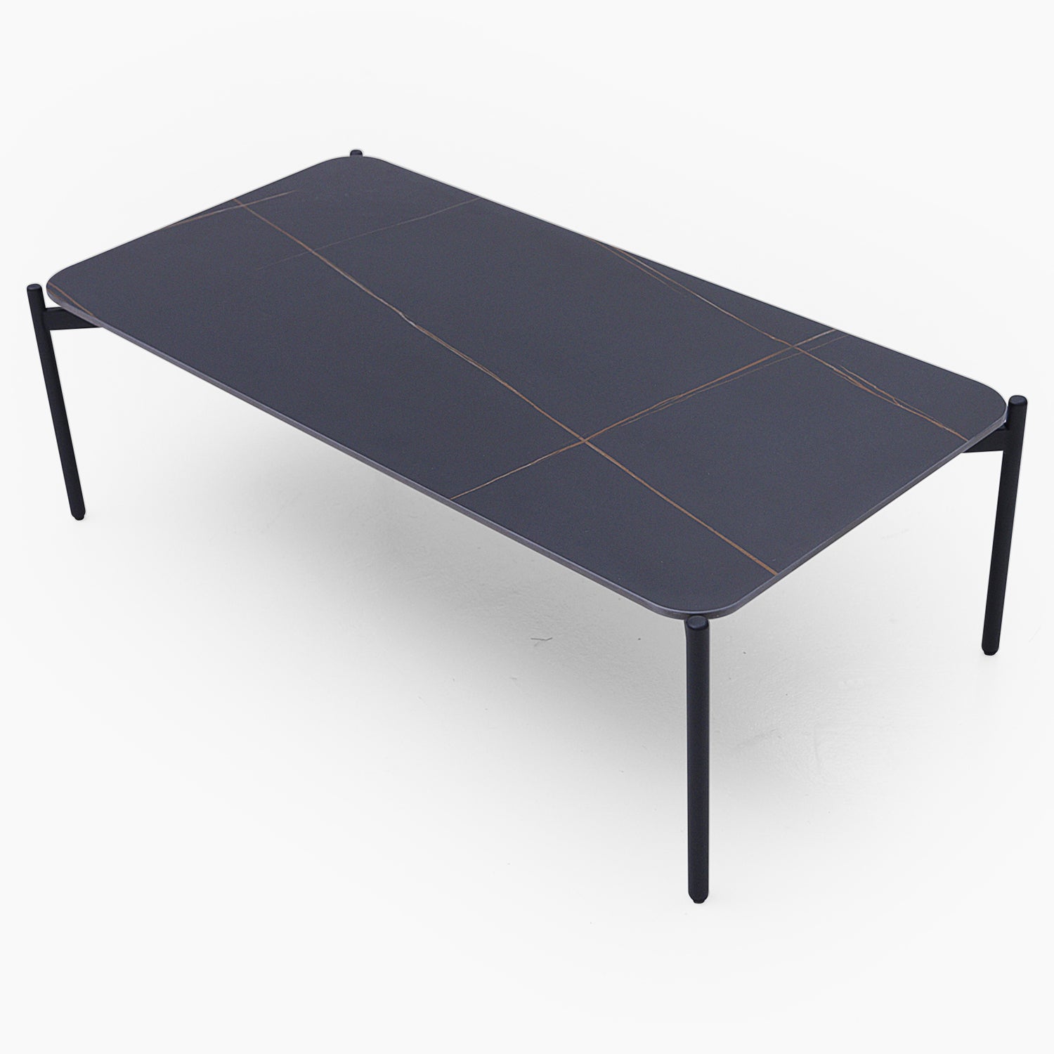 Rocco Rectangular Coffee Table - Rect Coffee Table Black & Gold Ceramic Top / Black Powder Coated Metal Legs Tables Sterling Home 4