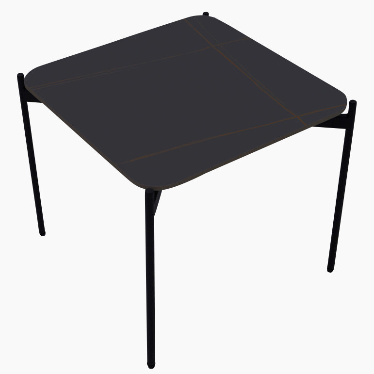 Rocco Side Table - End Table Black & Gold Ceramic Top / Black Powder Coated Metal Legs Tables Sterling Home 2