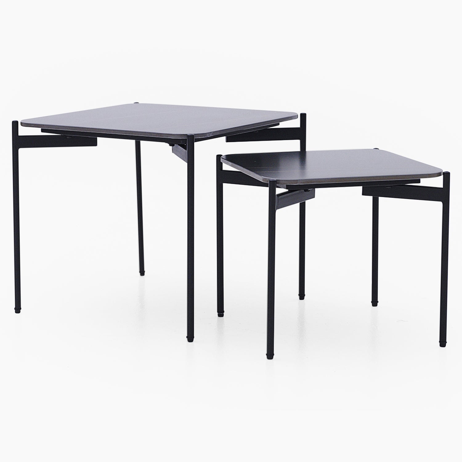 Rocco Black and Gold Nest of Tables - Nest of Table Black & Gold Ceramic Top / Black Powder Coated Metal Legs Tables Sterling Home 2