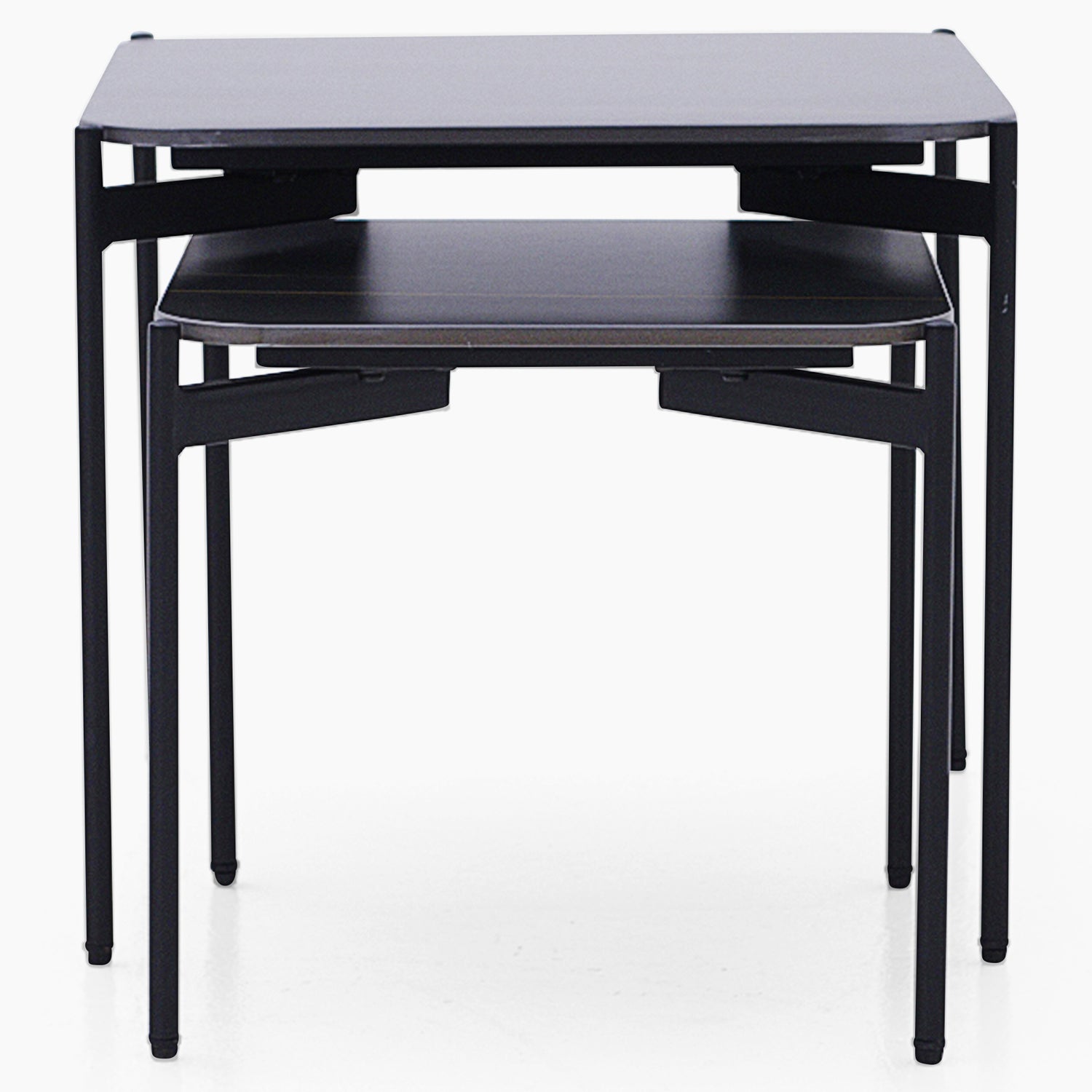 Rocco Black and Gold Nest of Tables - Nest of Table Black & Gold Ceramic Top / Black Powder Coated Metal Legs Tables Sterling Home 3