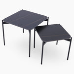 Rocco Nest of Tables - Nest of Table Black & Gold Ceramic Top / Black Powder Coated Metal Legs Tables Sterling Home 4