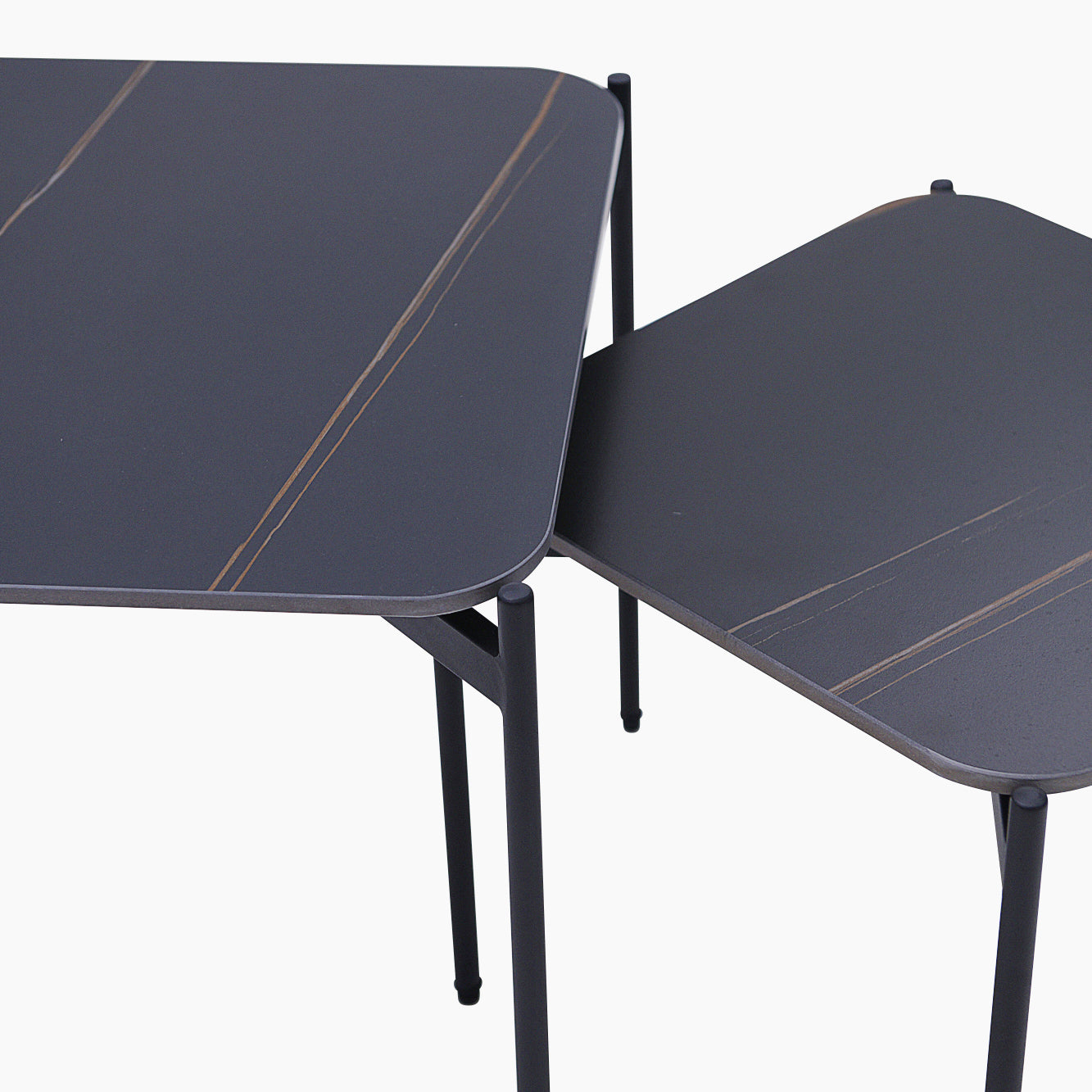 Rocco Nest of Tables - Nest of Table Black & Gold Ceramic Top / Black Powder Coated Metal Legs Tables Sterling Home 6